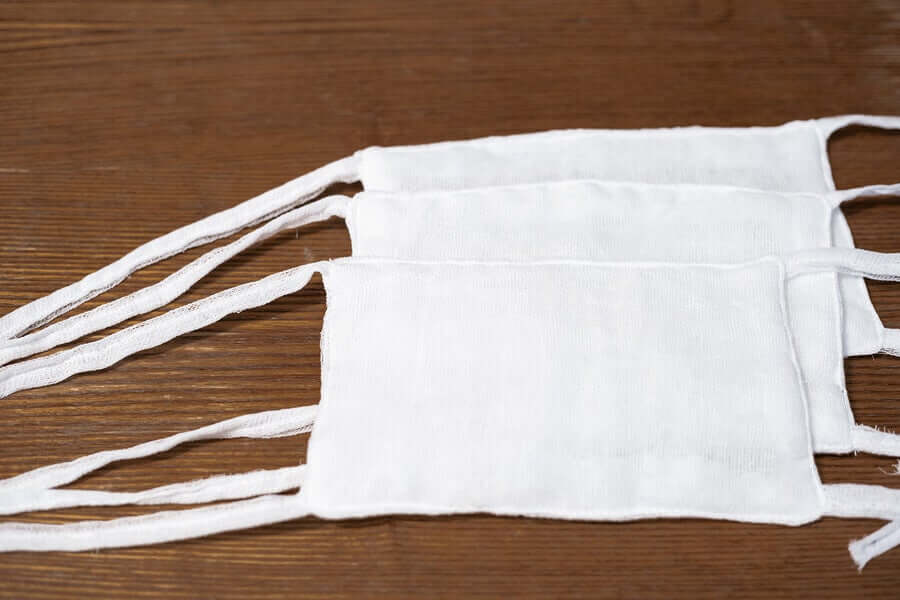 A mask made from a t-shirt.