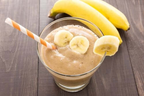 Yogurt banana smoothie.