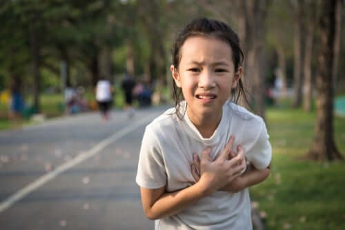 Girl with chest pain.