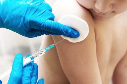 A child getting a vaccine to help prevent pneumonia.