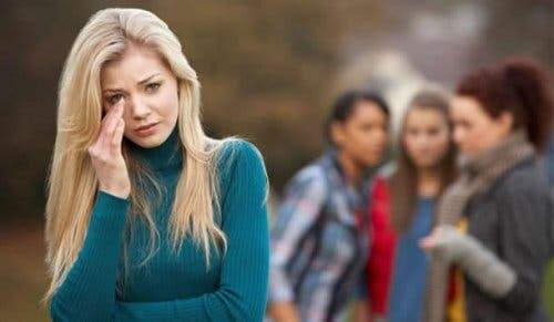 A young woman suffering from bullying.
