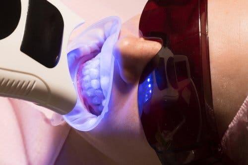 A person undergoing a dental procedure.