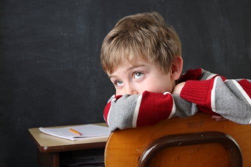 A child with ADHD at school.