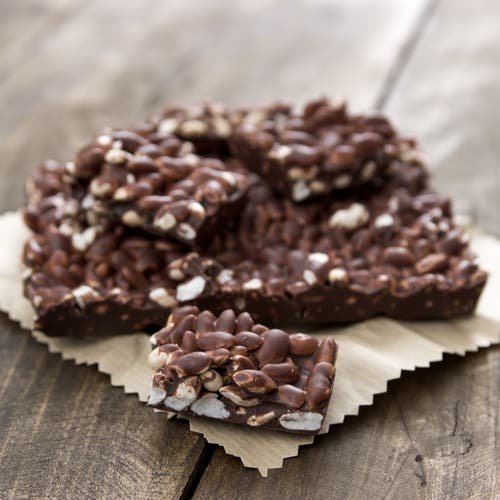 Homemade chocolate energy bars.