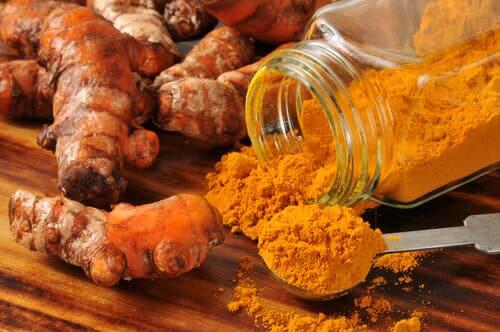 Turmeric powder.