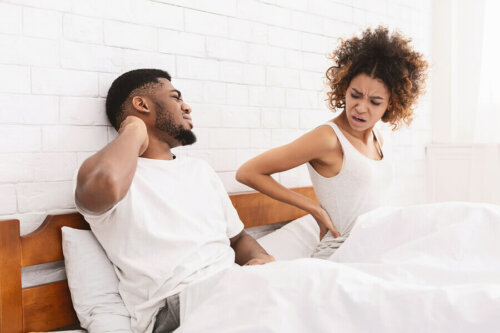 A couple in bed.