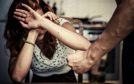A woman scared of her partner.
