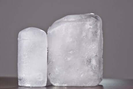 Two semi-transparent alum stones.