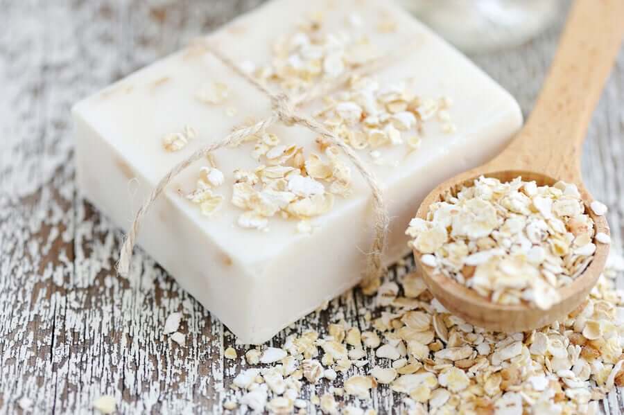 Homemade oatmeal soap.