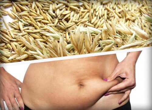 Oatmeal grains and a belly.