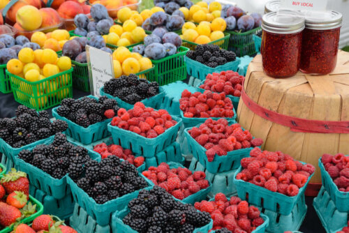 Fresh fruits at at local market.