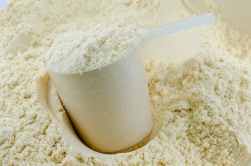 A scoop of milk protein.
