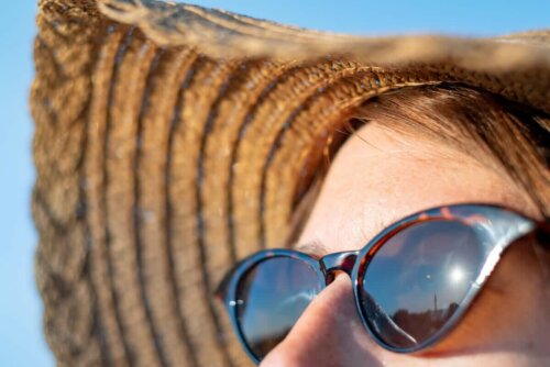 A woman in the sun.