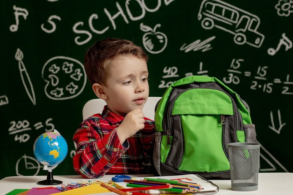 A dyslexic child at school.