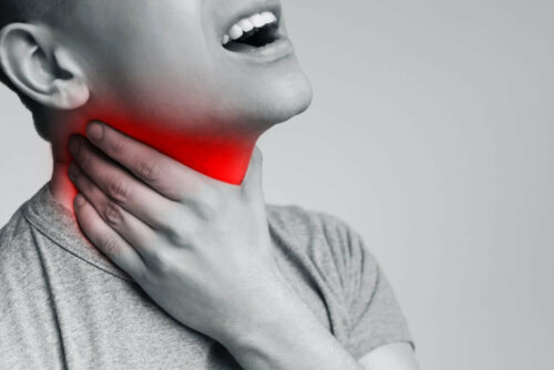 A man with a sore throat.