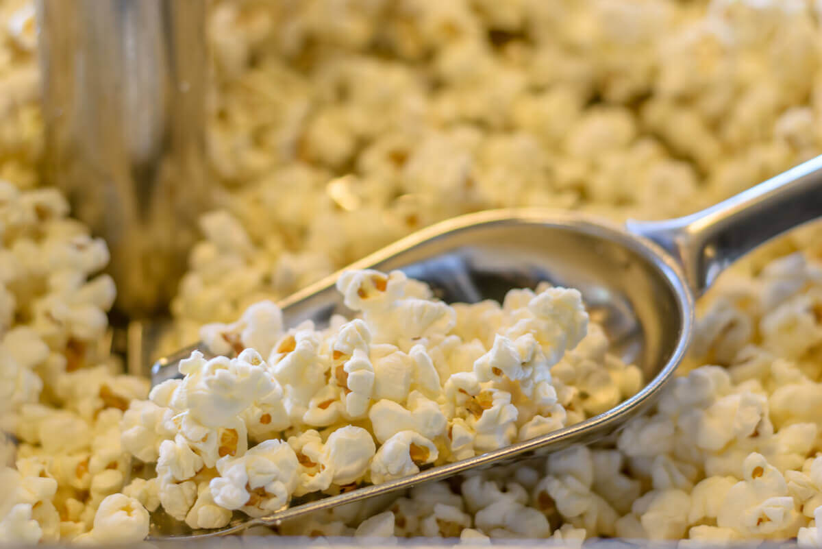 Commercial popcorn is not healthy.