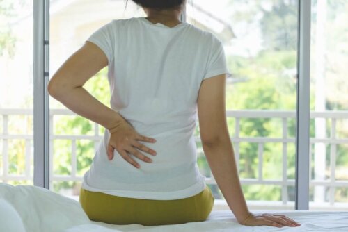 A woman with back pain.