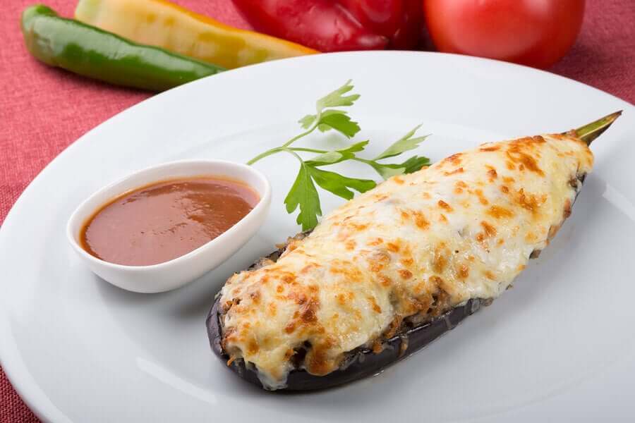 Eggplant sandwich without bread