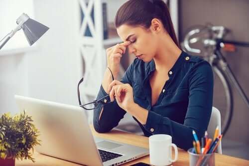 A stressed woman