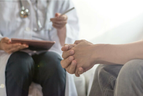 Two people in a therapy session.