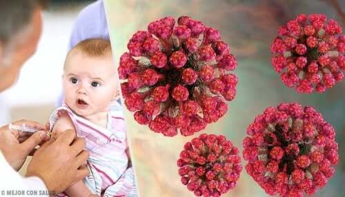 A baby getting vaccinated.