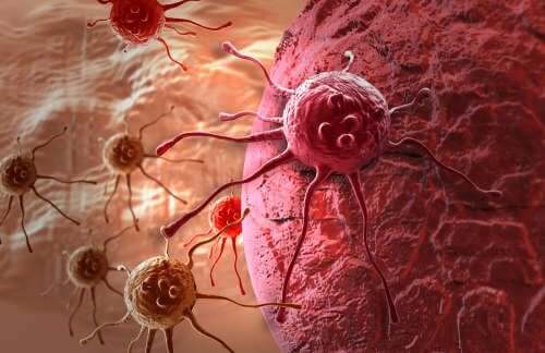 Cancerous cells attacking the body.