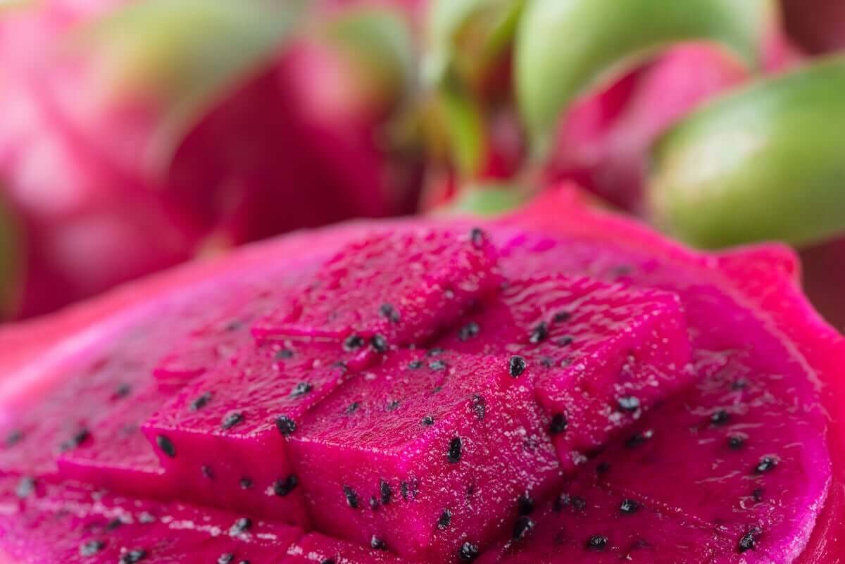 Dragon fruit in the foreground.