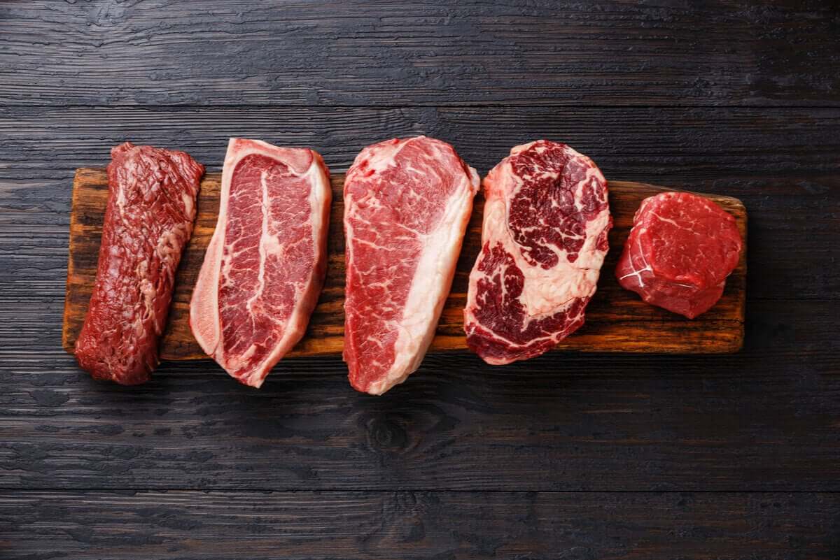 Different cuts of read meat.