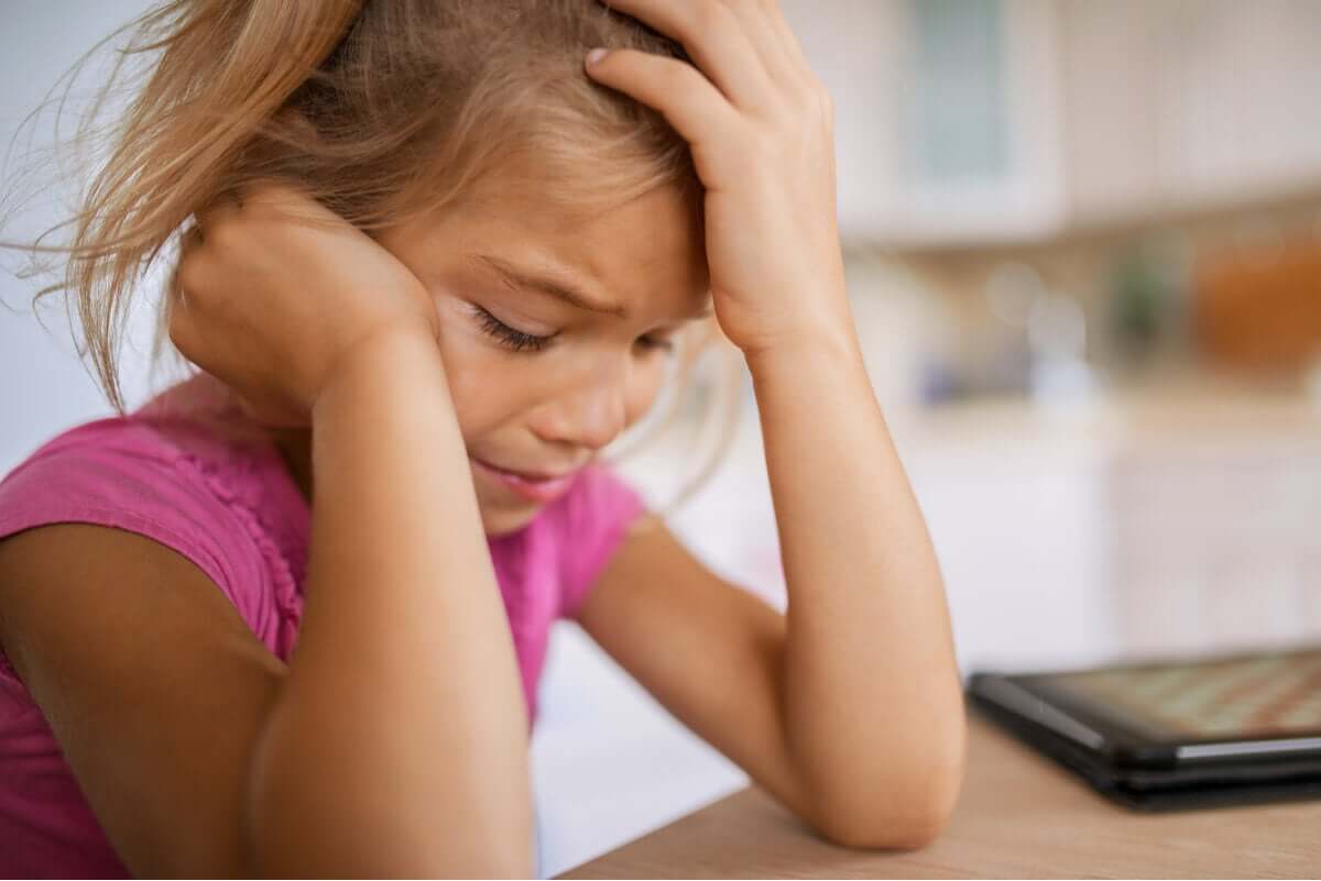 A child with learned helplessness.