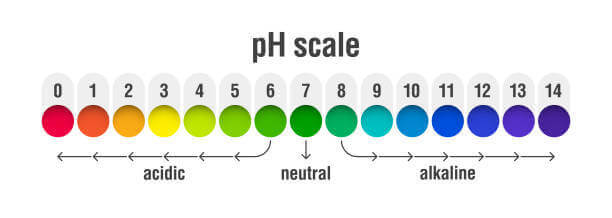 The pH scale.