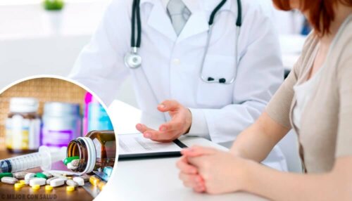 A doctor explaining loratadine to a patient.