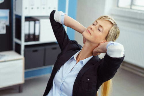 A woman relaxing.