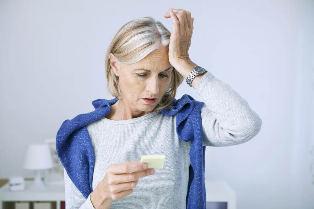 An elderly woman with memory problems.