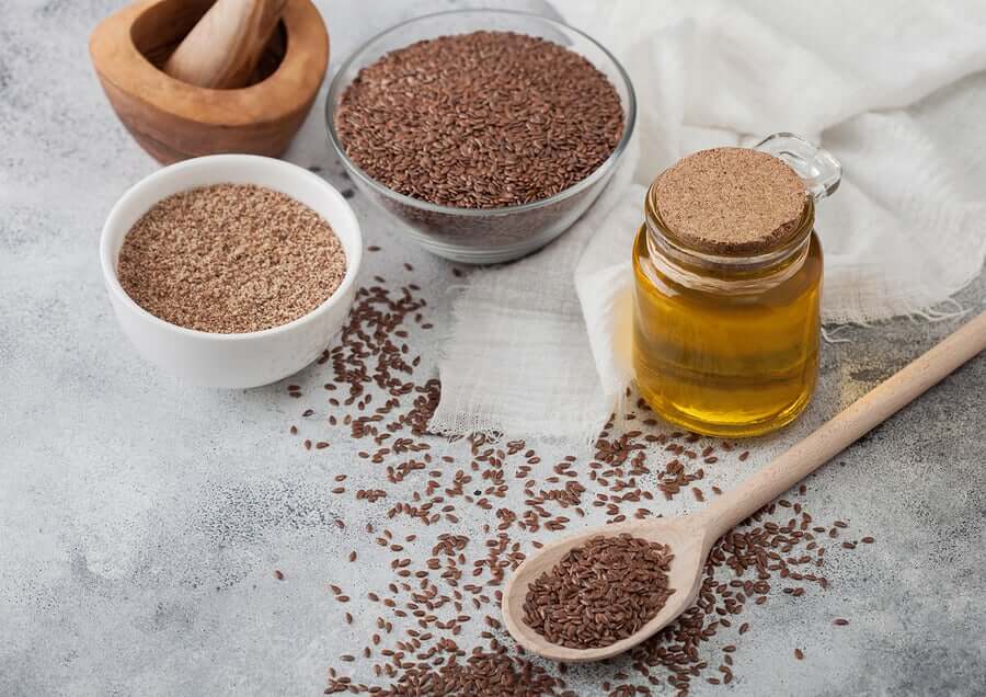 Flaxseeds, ground flax, and flaxseed oil.