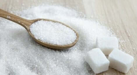 Sugar on a table.