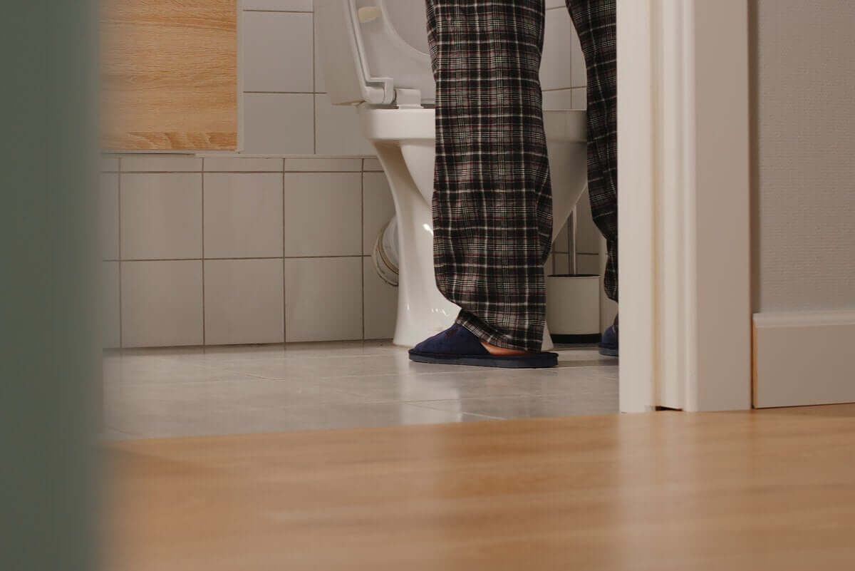 A man with urinary incontinence.