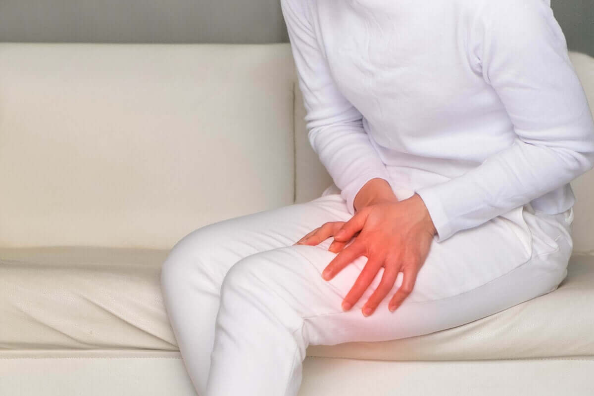 A woman with muscle pain.