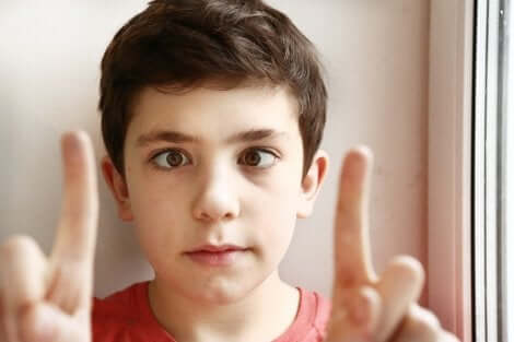 A boy with a lazy eye.