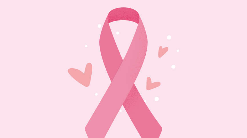 Wstążka na raka piersi.