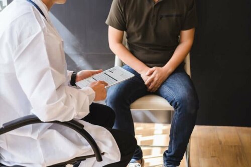 A man consulting a doctor.