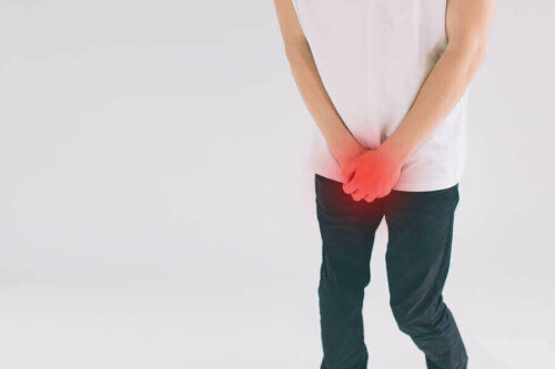 A man in pain.
