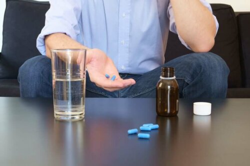 A man taking viagra.