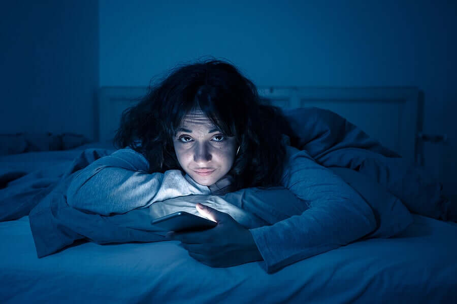 A woman on her phone.