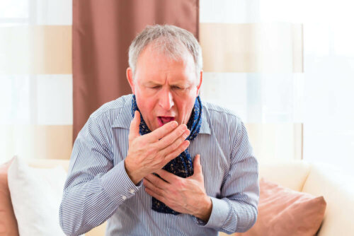 A man coughing.