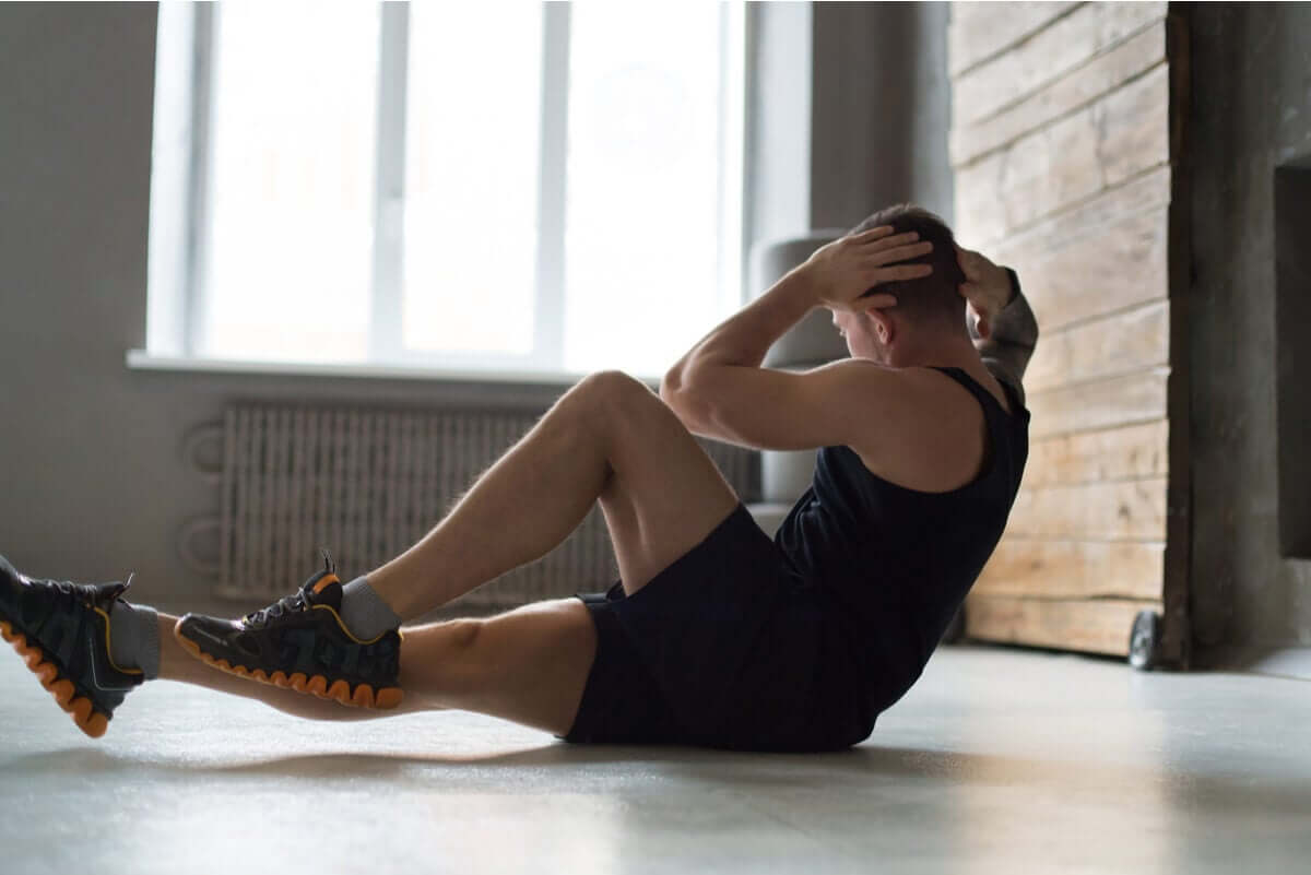 A man doing exercise.