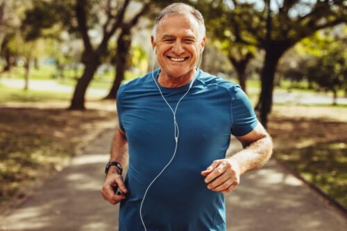 A man running.