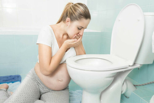 A woman with morning sickness.
