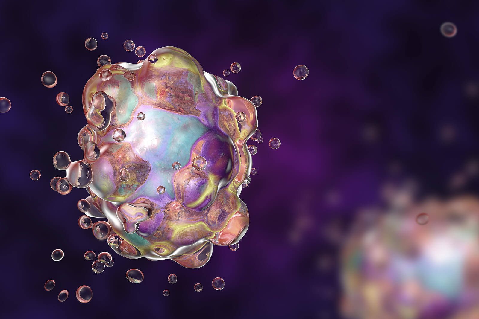 A representation of apoptosis.