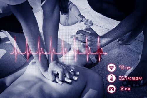 People doing CPR.