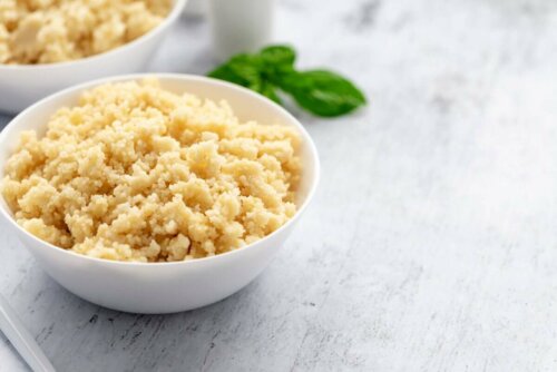 A couple bowls of couscous.
